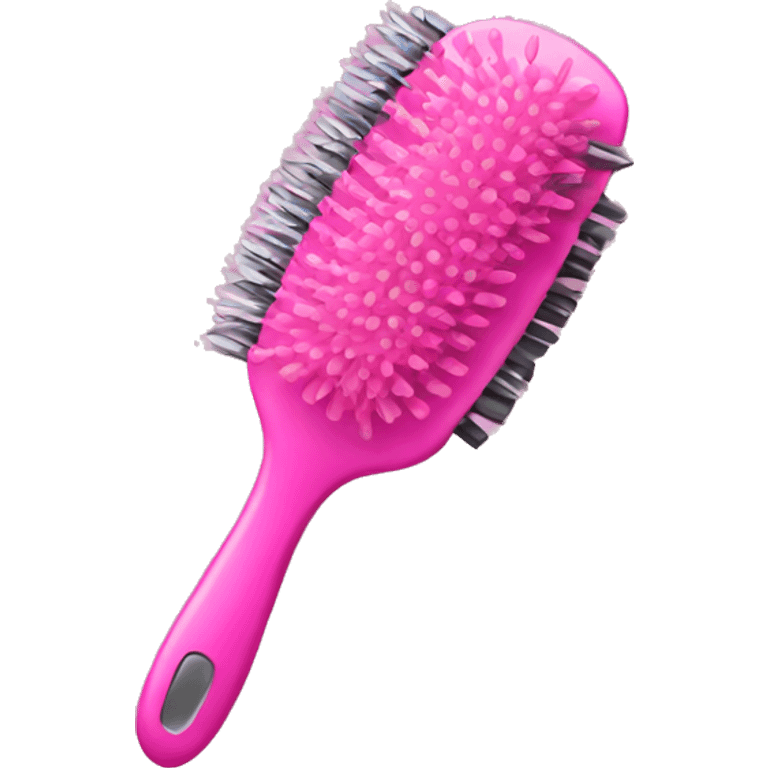 pink hairbrush emoji