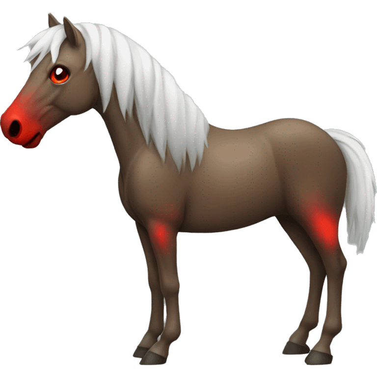 Leaf horse with red eyes and smoke emoji