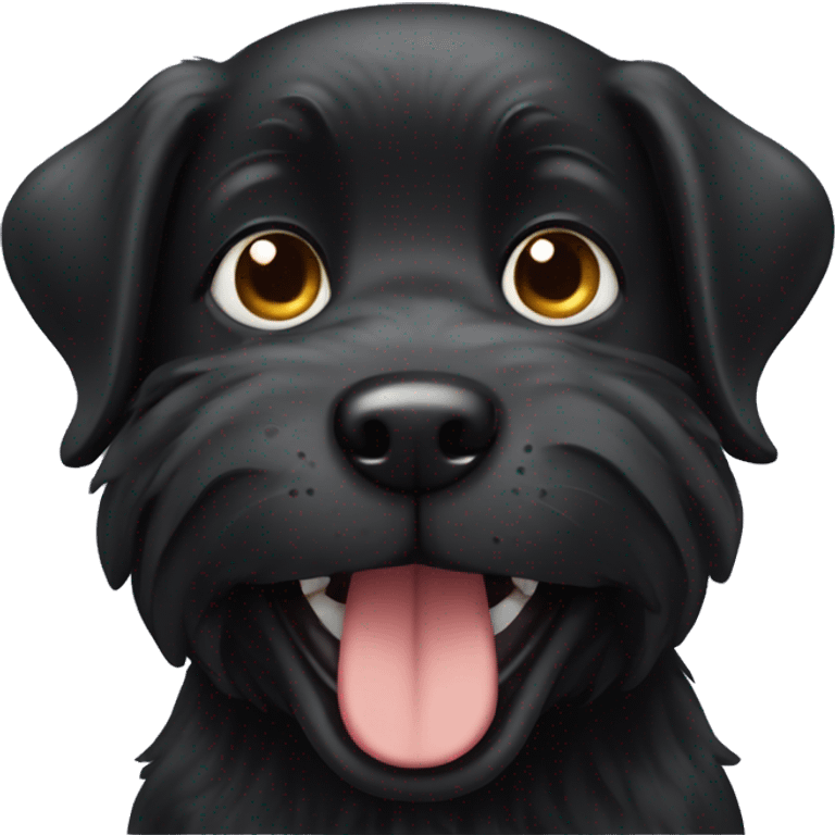 funny black dog emoji