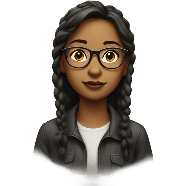 realistic portrait of girl with glasses emoji