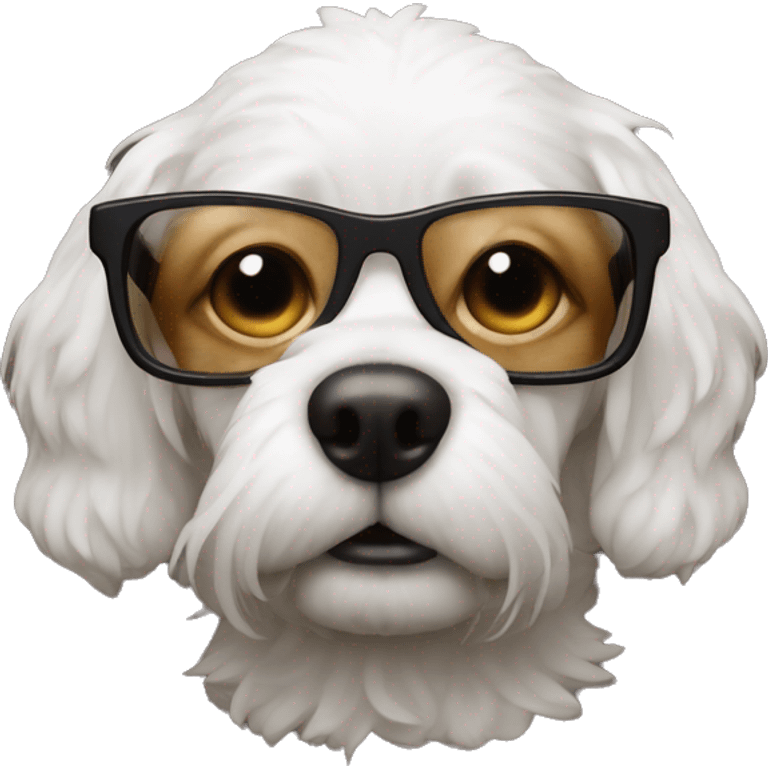 Nope dog with pixel glasses emoji