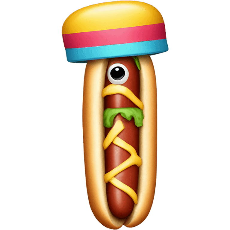 hotdog with hat on emoji