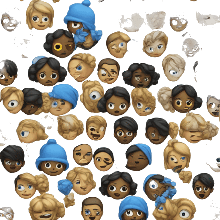 Blue and black emojis emoji