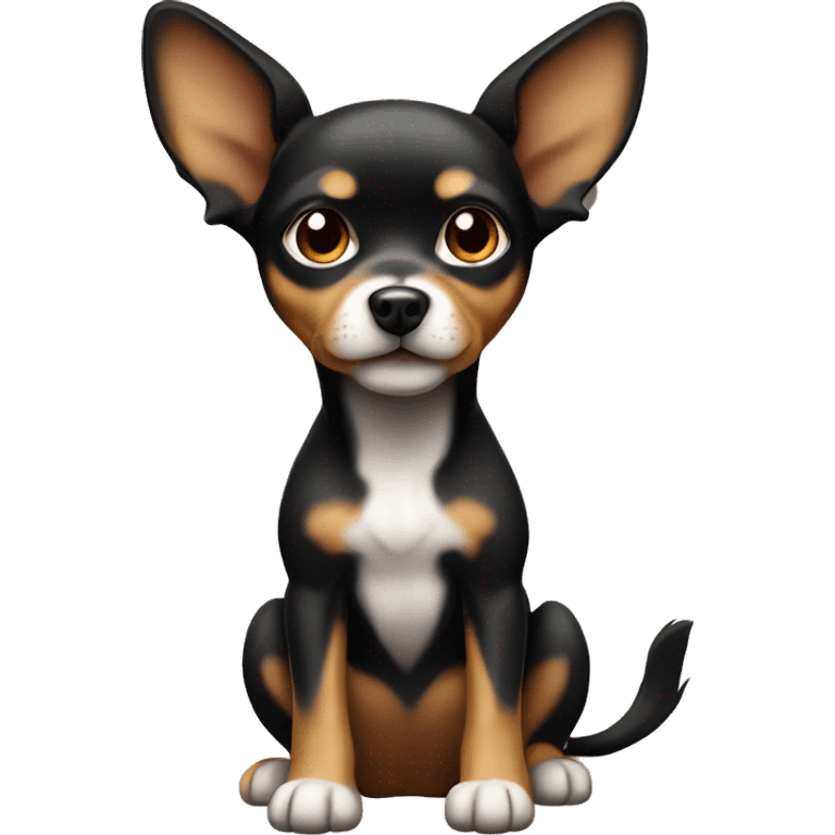 black tan small dog with pointy ears cute emoji