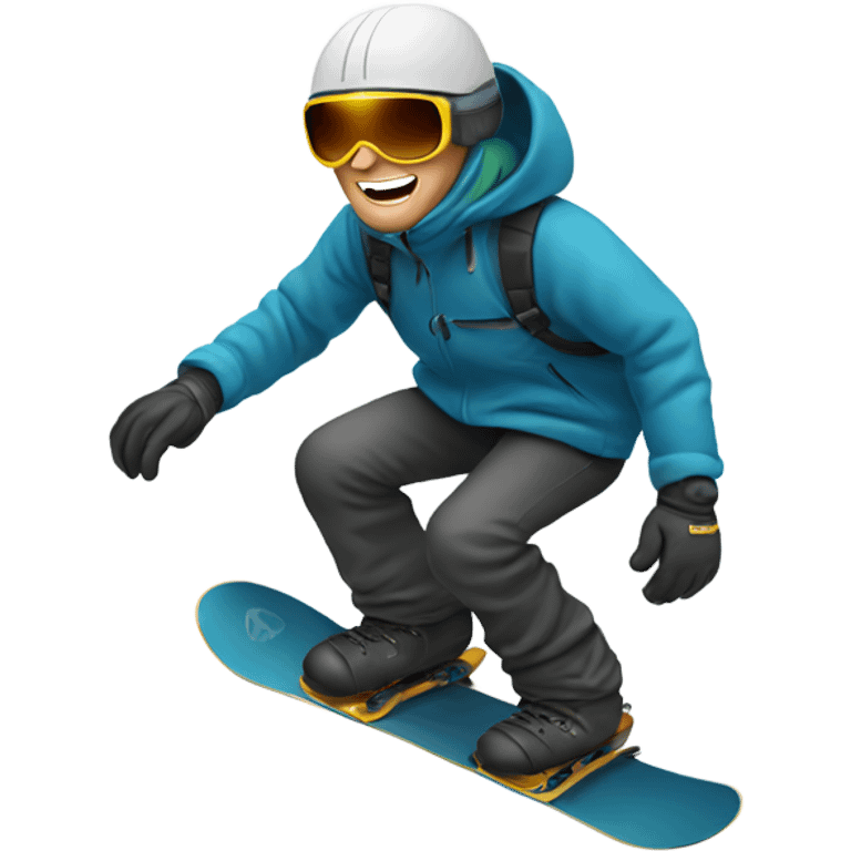 White man snowboarding downhill emoji