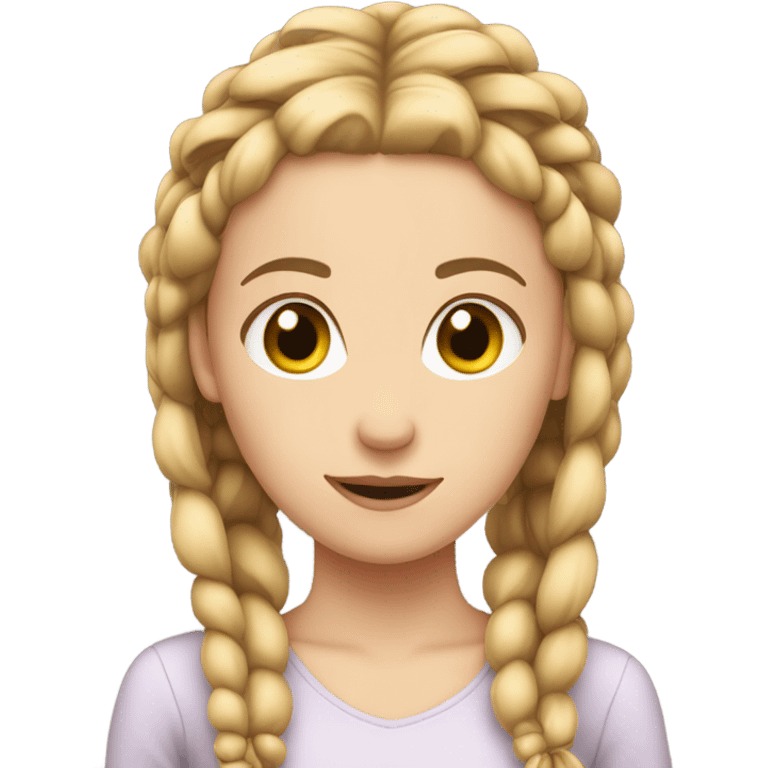 White girl with small braids emoji