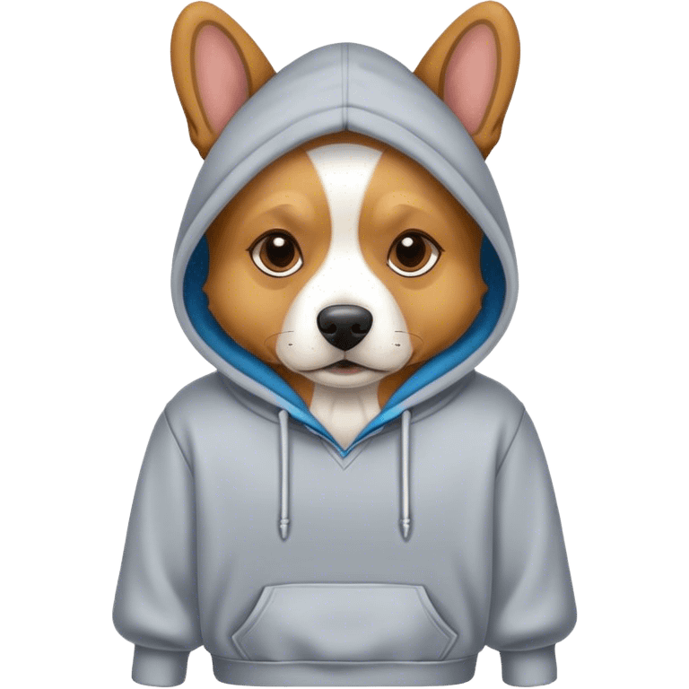 Dog wearing a hoodie emoji