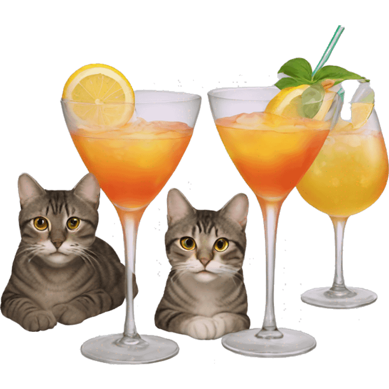 four cats at a cocktail party emoji