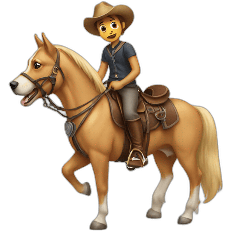 A dog on a horse emoji