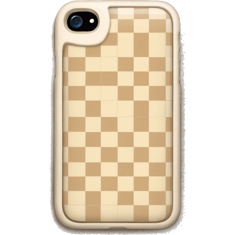 iPhone with beige checkered case emoji