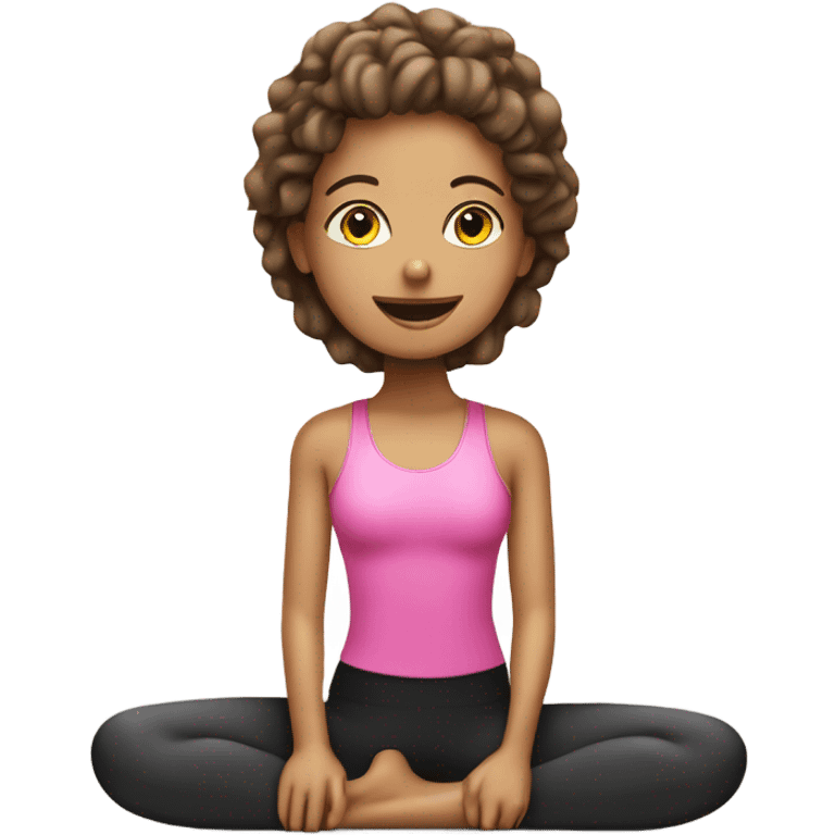 pilates girl with pink emoji