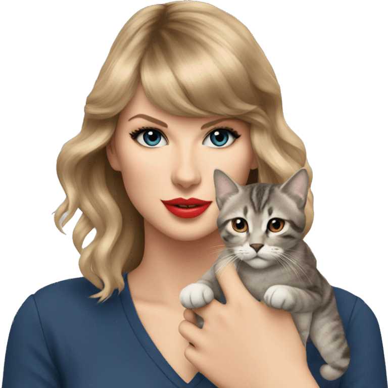 Taylor swift holding a cat emoji