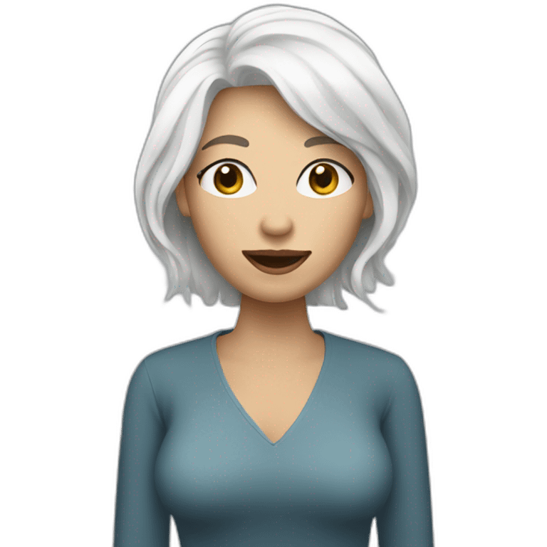 mac video call woman with white hair emoji