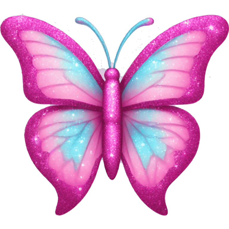 Pink sparkly butterfly emoji