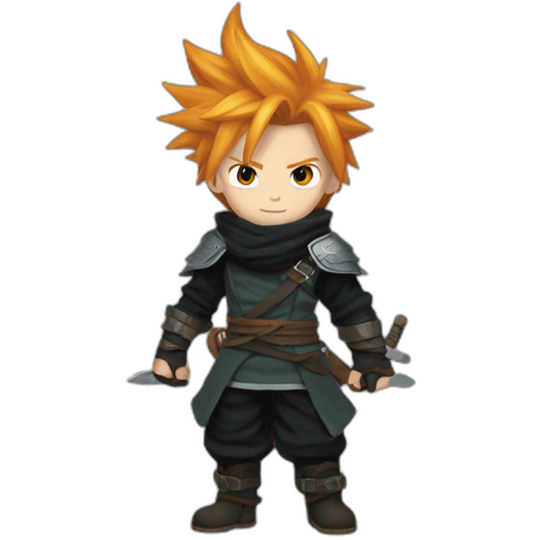 Ginger cloud strife with ninja clothes emoji