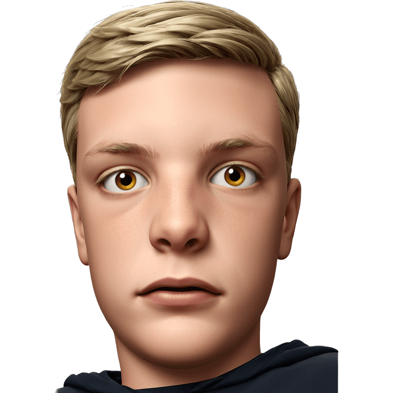 blonde boy portrait looking viewer emoji