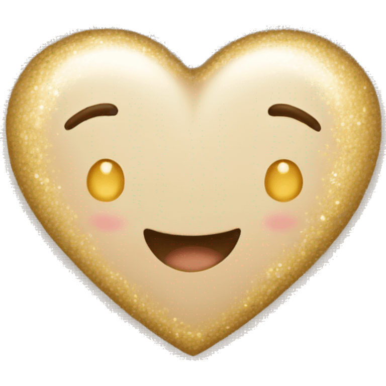 Beige heart sparkly emoji