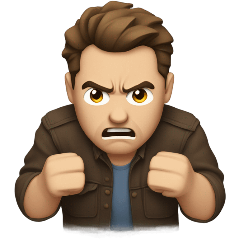 Angry man with brown hair  emoji