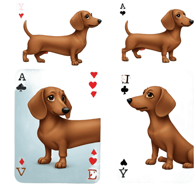 Sausage dog playing cards emoji