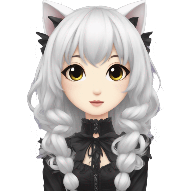 Edgy Kawaii Cute Cool Beautiful Elegant Pretty Anime Gothic Catgirl emoji