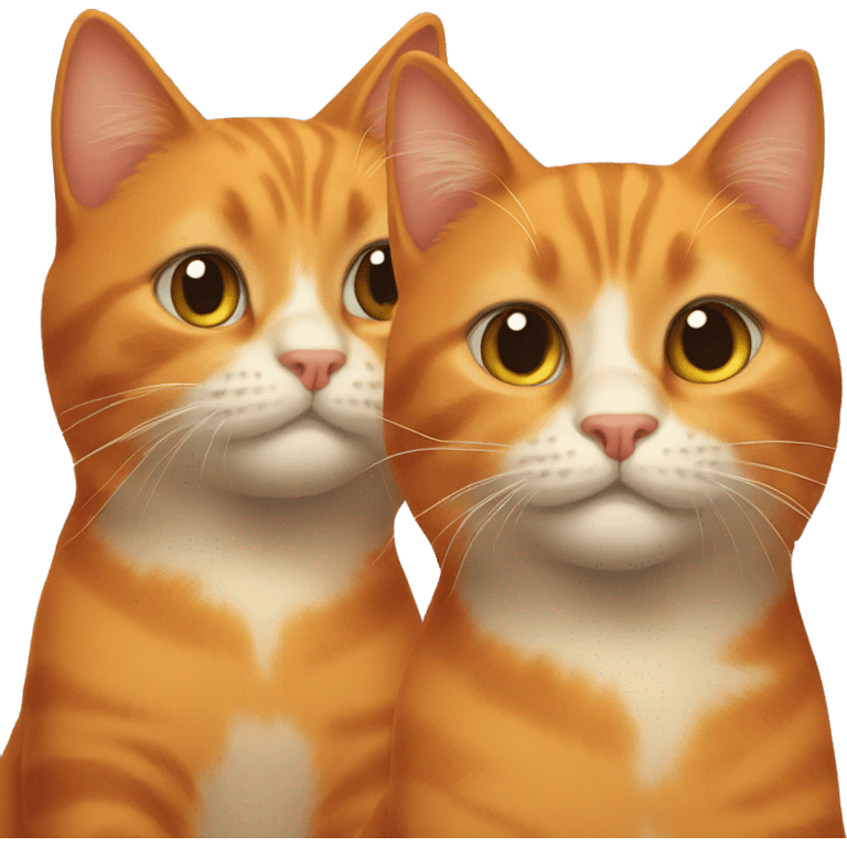 Two orange cats emoji