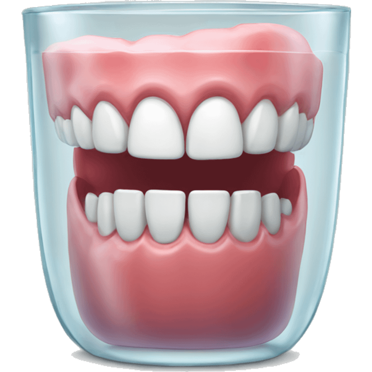 dentures in glass cup emoji