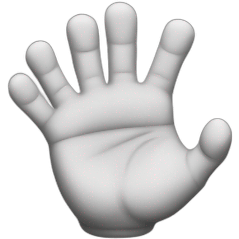 six fingers hand black and white  emoji