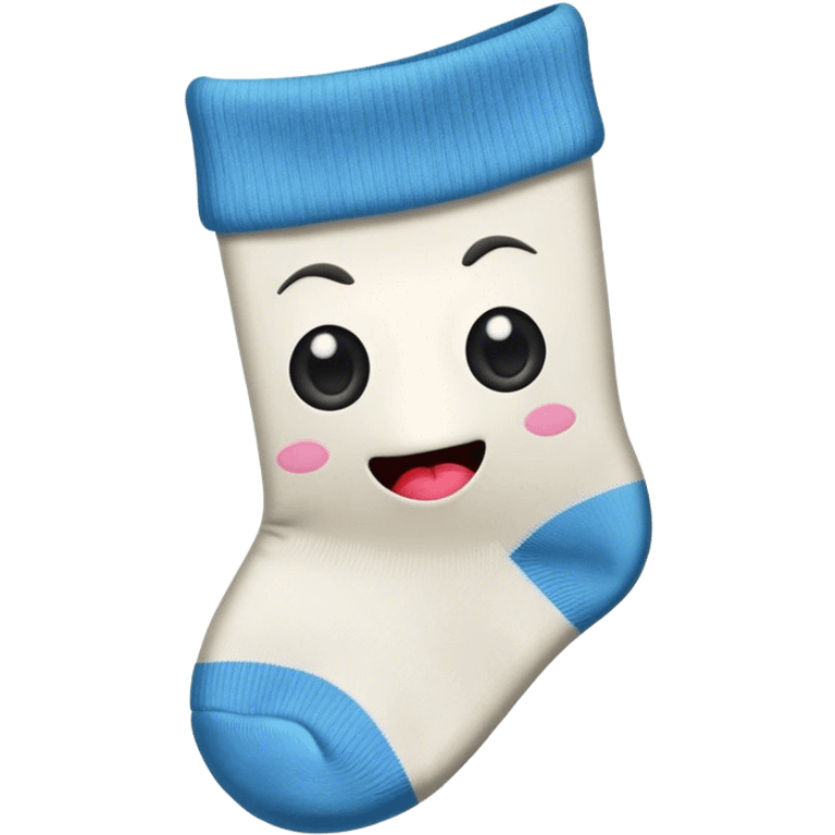 Une chaussette avec des yeux un nez une bouche rigolote  emoji