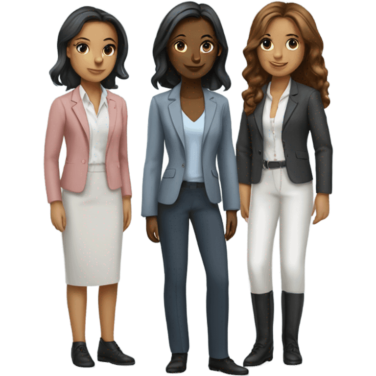 corporate team of girls with 4 girls emoji