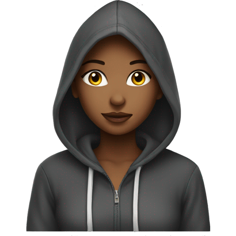 beautiful girl with hoodie emoji