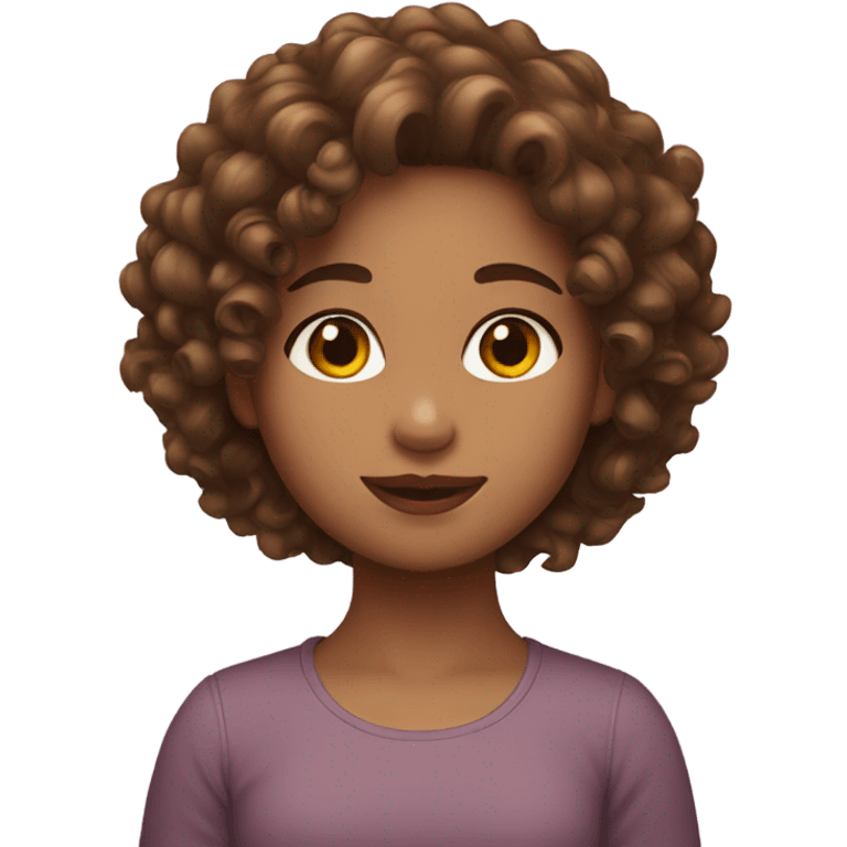 girl with brown curly hair emoji