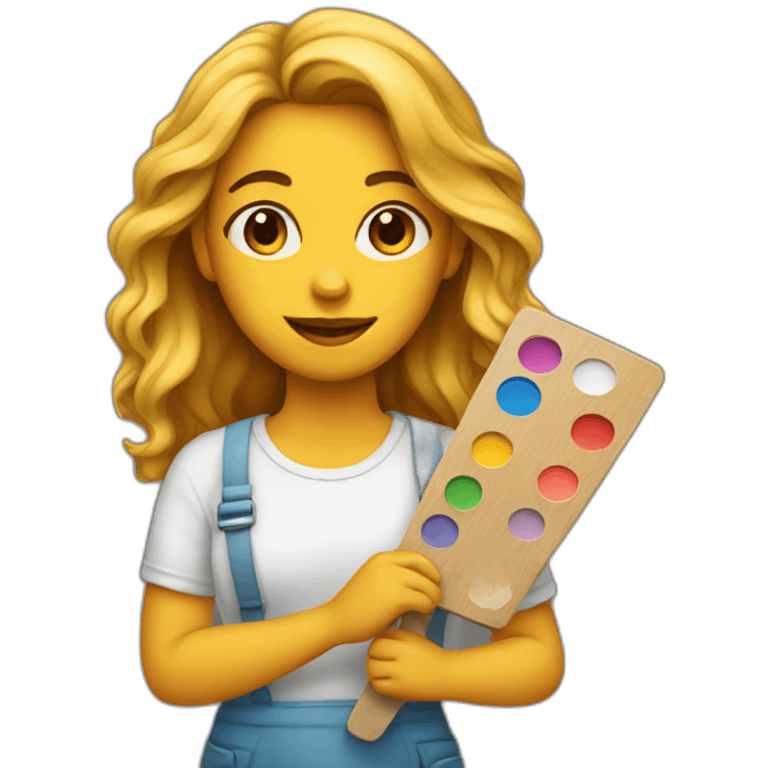 artist girl holding a palette emoji