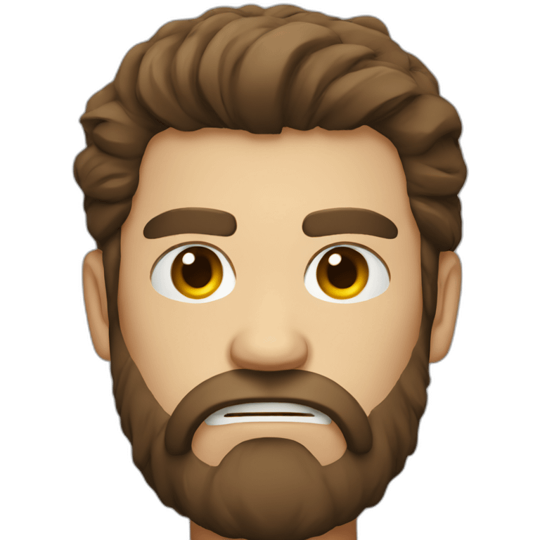 long brown haired bearded man angry emoji