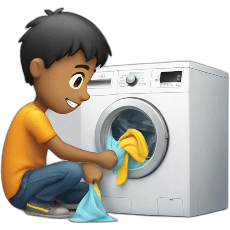 boy repairing a washing machine emoji