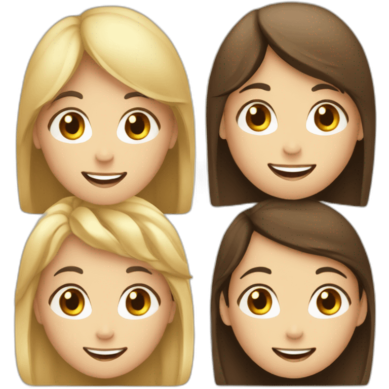 White family, 1 mom with dark hair, 1 boy with Brown hair, 2 girl with long blond hair emoji