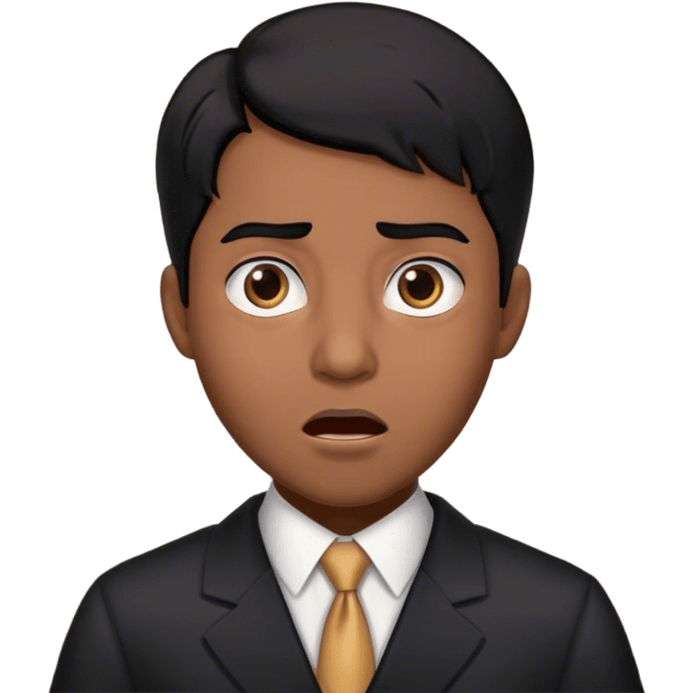 Black-haired male lawyer is surprised emoji