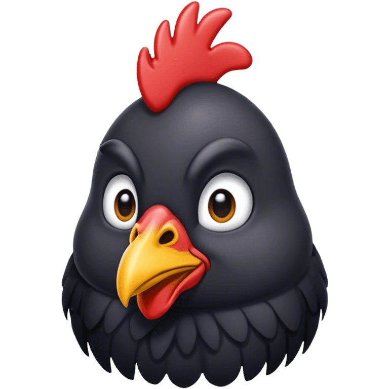 Big fat black chicken emoji