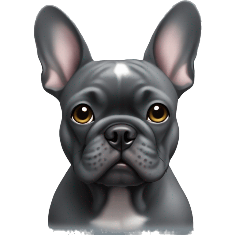 dark grey french bulldog  emoji