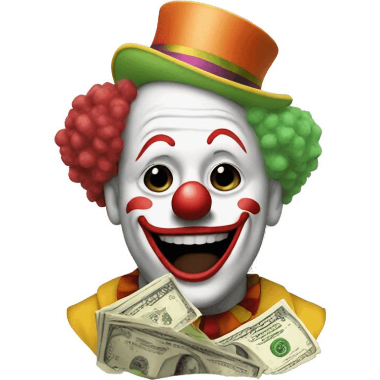 Clown with money emoji