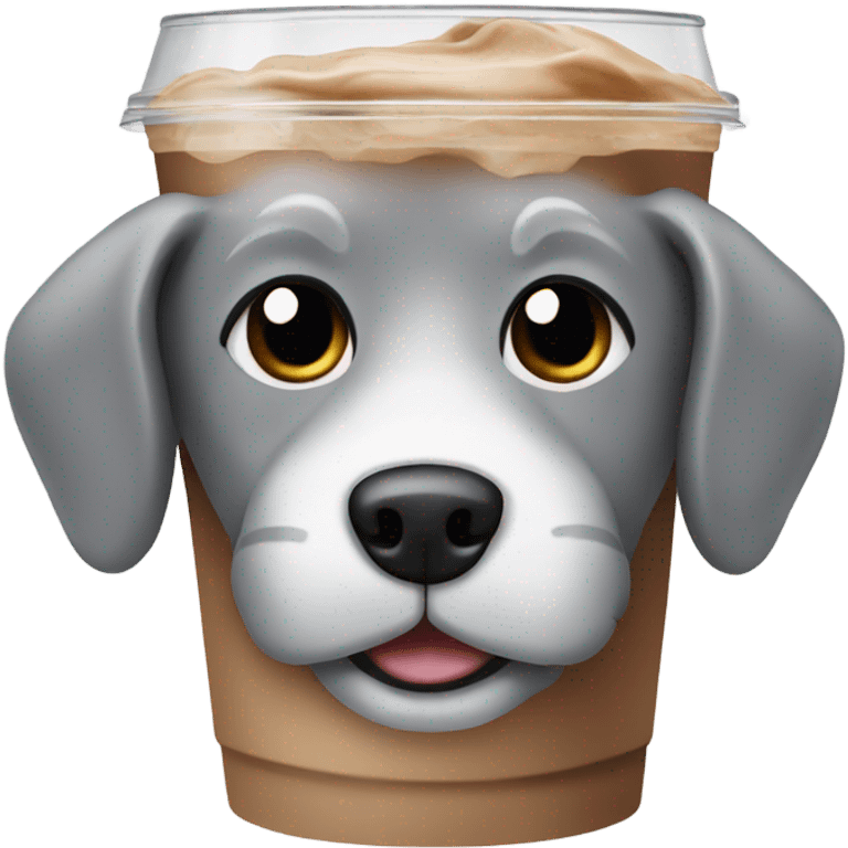 grey dog iced coffee emoji