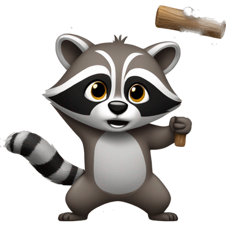 Racoon lifting wheight emoji