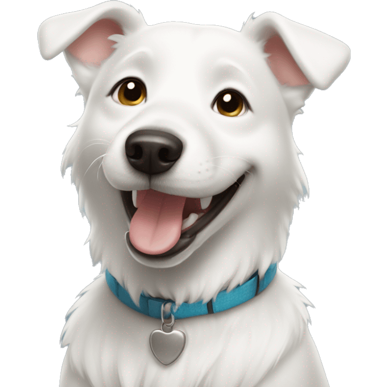 white dog smiling emoji