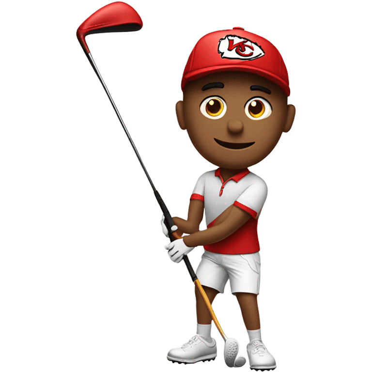 Golfer with KC Chiefs hat emoji