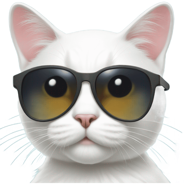 white cat in sunglasses  emoji