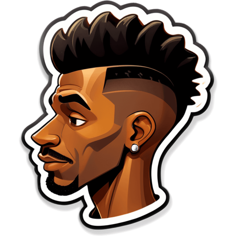 Black male with big nose and high top fade for the hair emoji