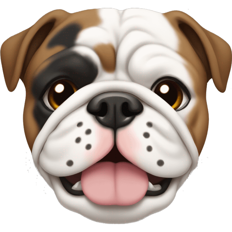 tricolor (black, brown and some white) english bulldog emoji