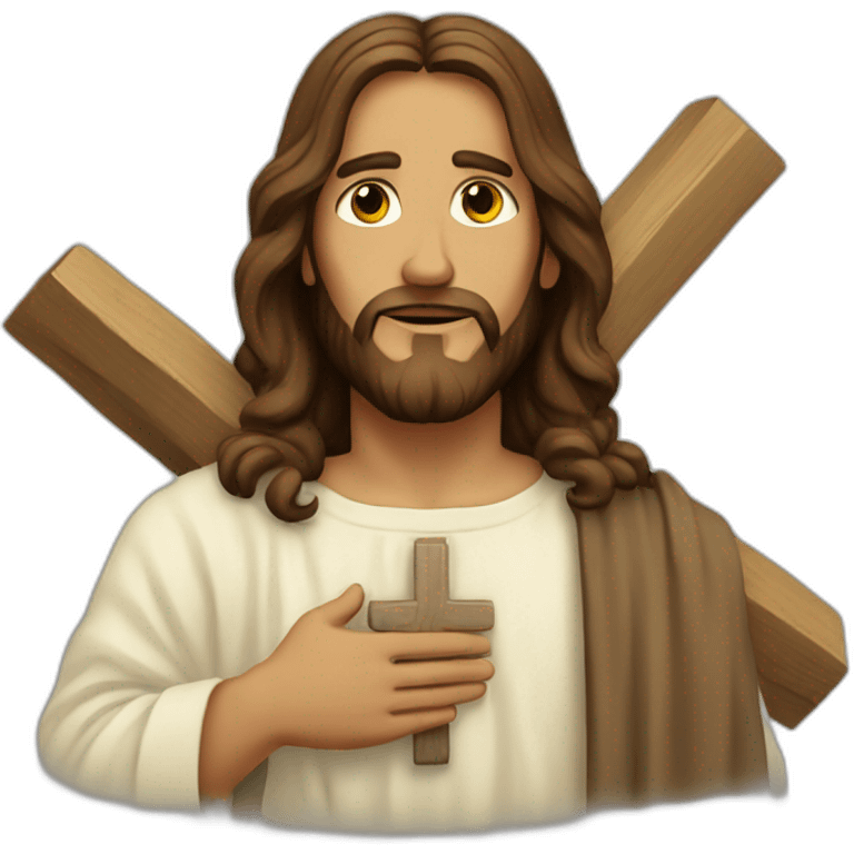 Jesus holding a cross emoji