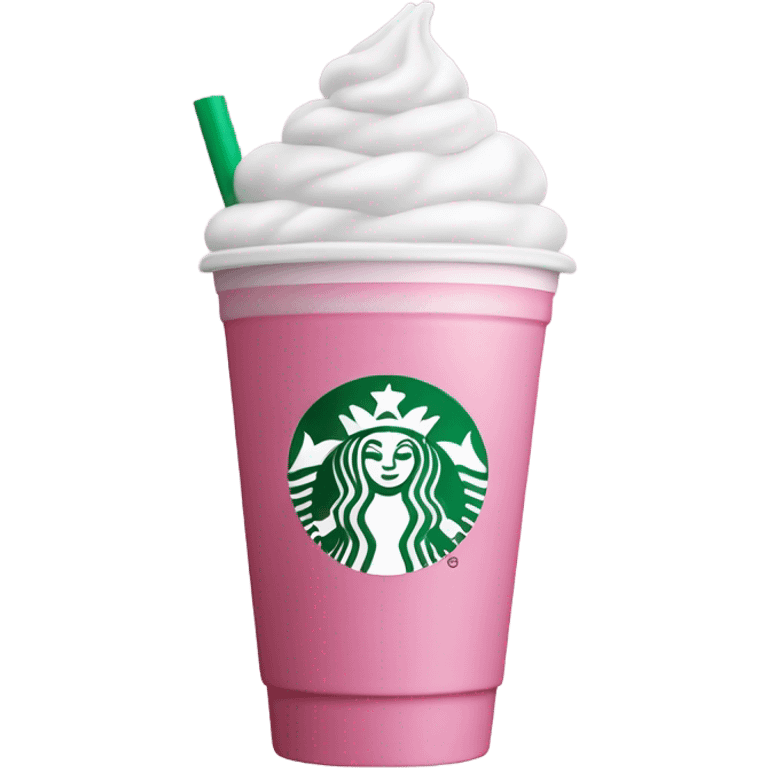 Starbucks cup pink drink with cold foam emoji