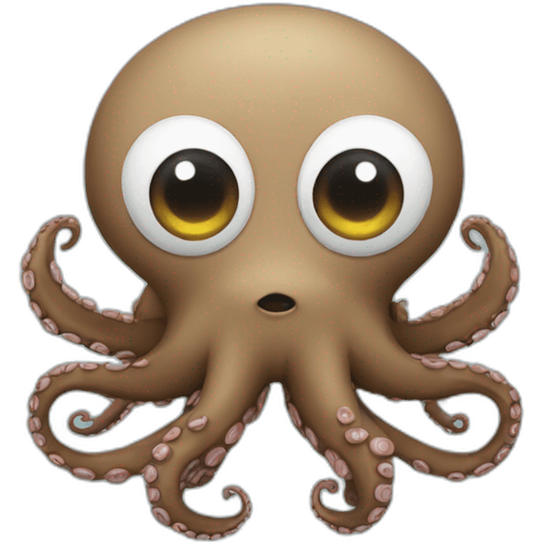 Octopus with a raccoon as a toy  emoji