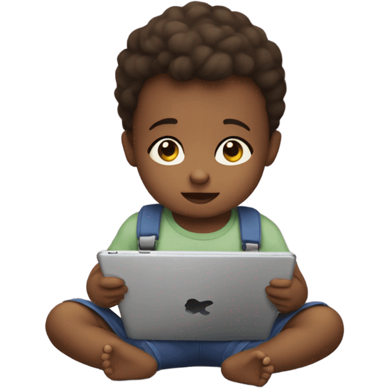 Toddler on ipad emoji